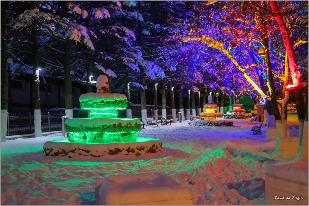 Konya’nın karla kaplı ilçesinden kartpostallık kareler 17